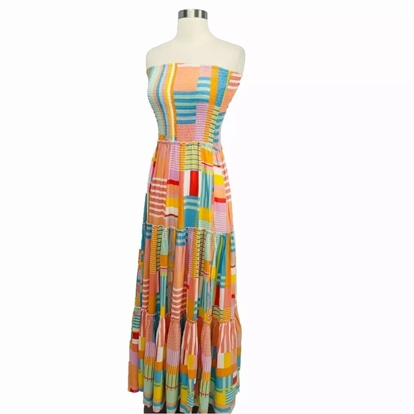 Abel The Label Anthropologie Womens XS multi Stripe Maxi Dress St… - Picture 9 of 9